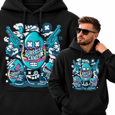BLUZA Z KAPTUREM ANIMOWANA  SURPRISE CANDY